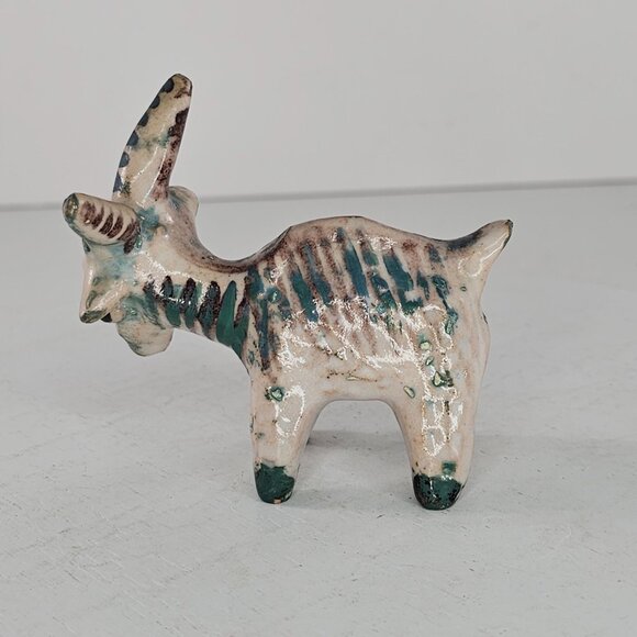 Vintage Gambone Style Handmade Goat Figurine Rustic Collectible Animal Sculpture - Picture 4 of 8